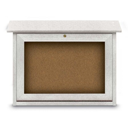 United Visual Products Outdoor Enclosed Combo Board, 48"x36", Black Frame/Black Porc & Apricot UVCB4836ODB-BLKPORC-APRICOT